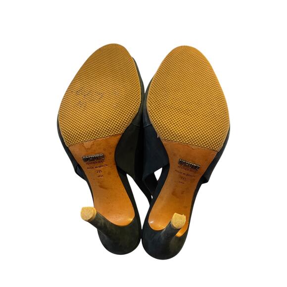 Schutz Navy Suede‎ Peep Toe Slingback Heel Size 7 B - Picture 3 of 7